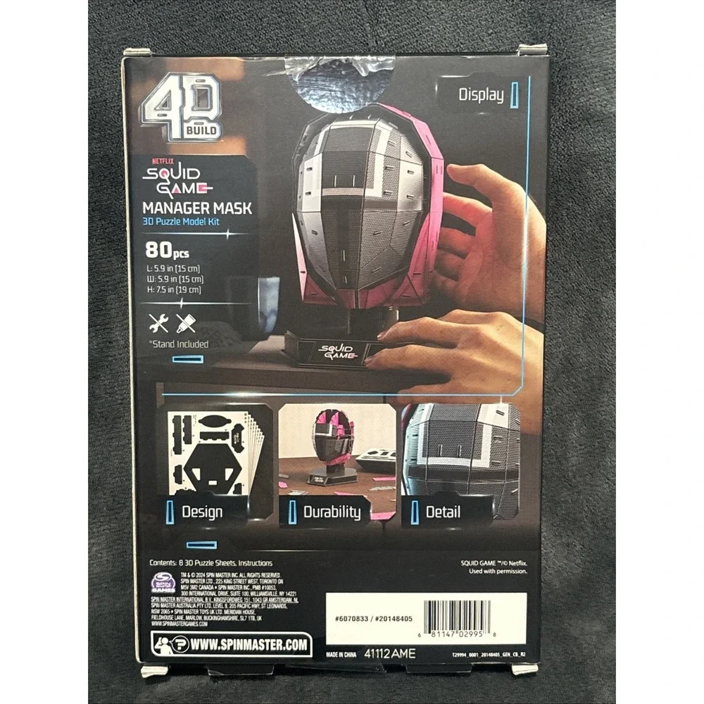 4D Build Squid Game Manager Mask – 3D‎ Puzzle Model Kit  Easy Assembly New